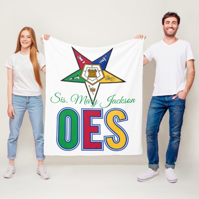 Personalise Order of Eastern Star Fleece Blanket (In Situ)