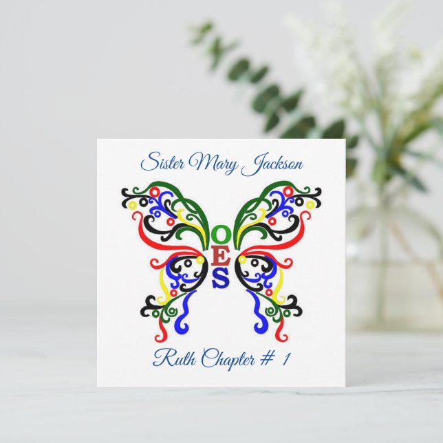 Personalise Order of Eastern Star  Invitation (Standing Front)