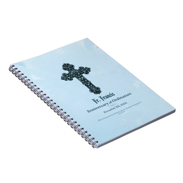 Personalise, Ordination Anniversary Priest, Cross Notebook (Right Side)