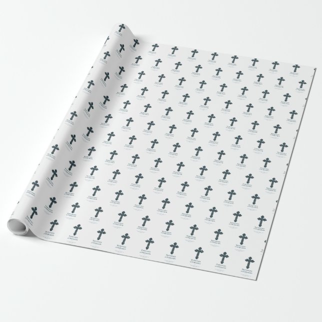 Personalise, Ordination Anniversary Priest, Cross Wrapping Paper (Unrolled)