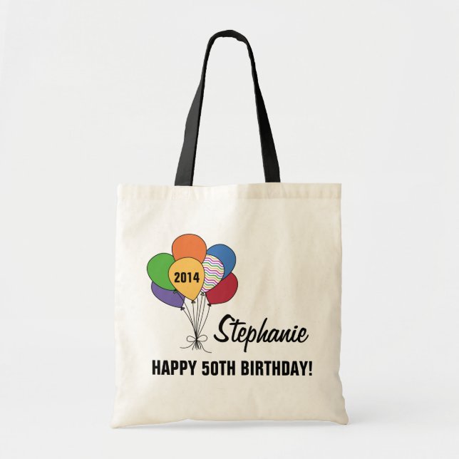 Personalise Our 50th Birthday Balloon Bag (Front)