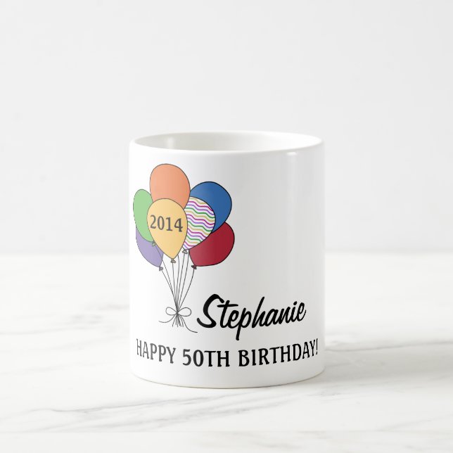Personalise Our 50th Birthday Balloon Mug (Center)