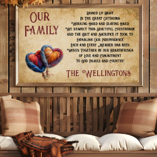 Personalise Our Family Faith Country Raised Poster