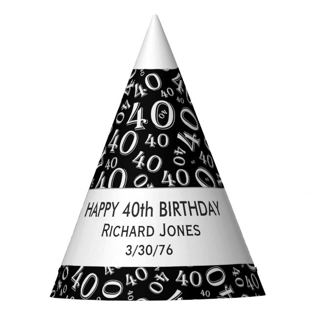 Personalise: Over The Hill 40th Birthday Theme Party Hat (Front)