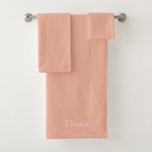 Personalise Pale Peach Bath Towel Set