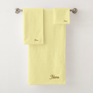 Personalise Pastel Yellow Gift Personal      Bath Towel Set