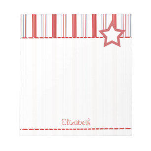 Personalise: Patriotic Red White and Blue Stripes Notepad