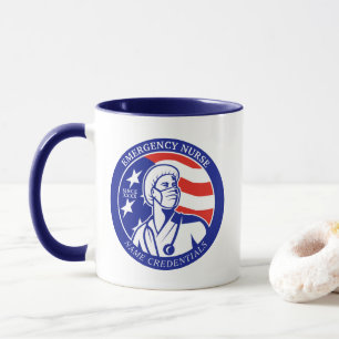 Personalise Patriotic USA Flag RN Registered Nurse Mug