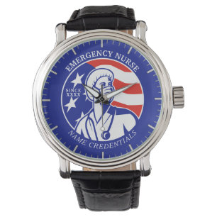 Personalise Patriotic USA Flag RN Registered Nurse Watch