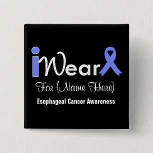 Personalise Periwinkle Ribbon Oesophageal Cancer 15 Cm Square Badge