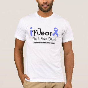 Personalise Periwinkle Ribbon Stomach Cancer T-Shirt