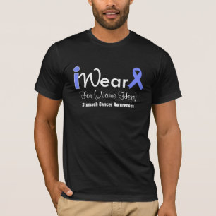 Personalise Periwinkle Ribbon Stomach Cancer T-Shirt