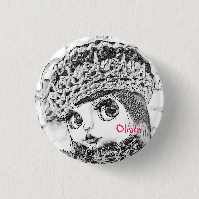 Personalise, personal, birthday 3 cm round badge (Front)