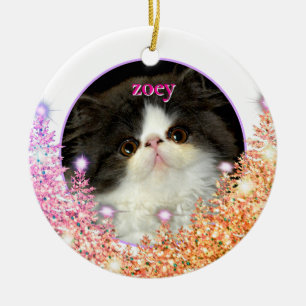 Personalise pet ornament pink sparkling glitter