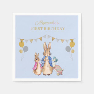 Personalise Peter rabbit 1st Birthday Napkin