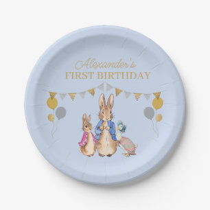 Personalise Peter rabbit 1st Birthday Paper Plate