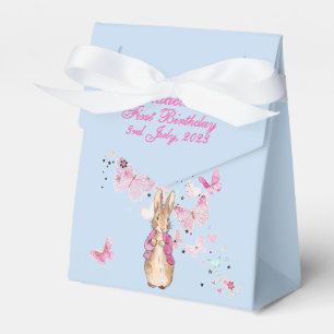 Personalise Peter Rabbit 1st Birthday Pink Jacket  Favour Box