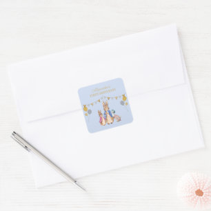 Personalise Peter rabbit 1st Birthday Square Sticker