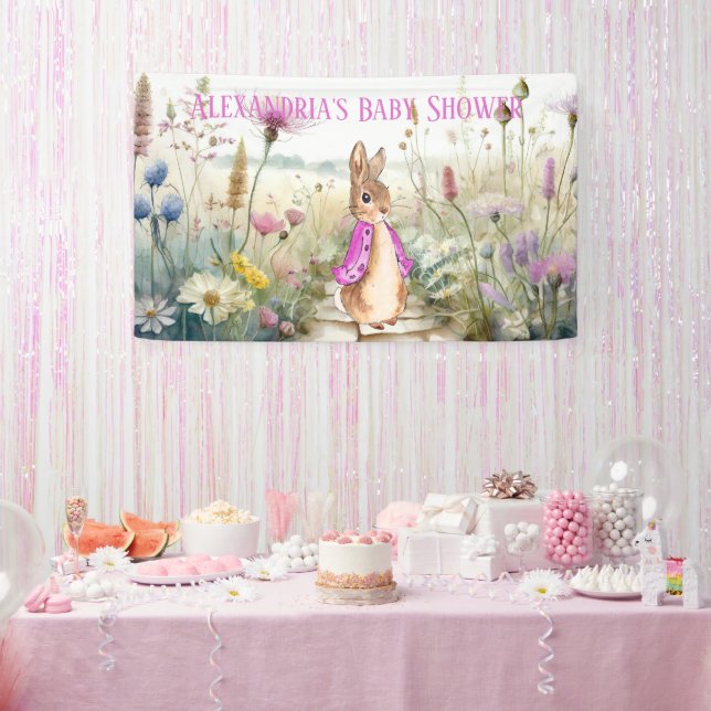 Personalise Peter rabbit Baby Shower Banner (Party)