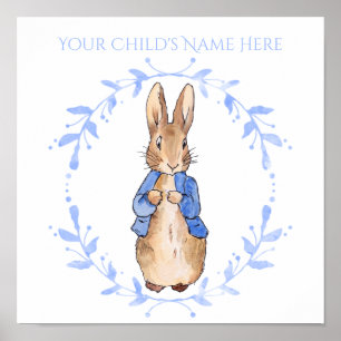 Personalise Peter Rabbit with Child's Name Poster