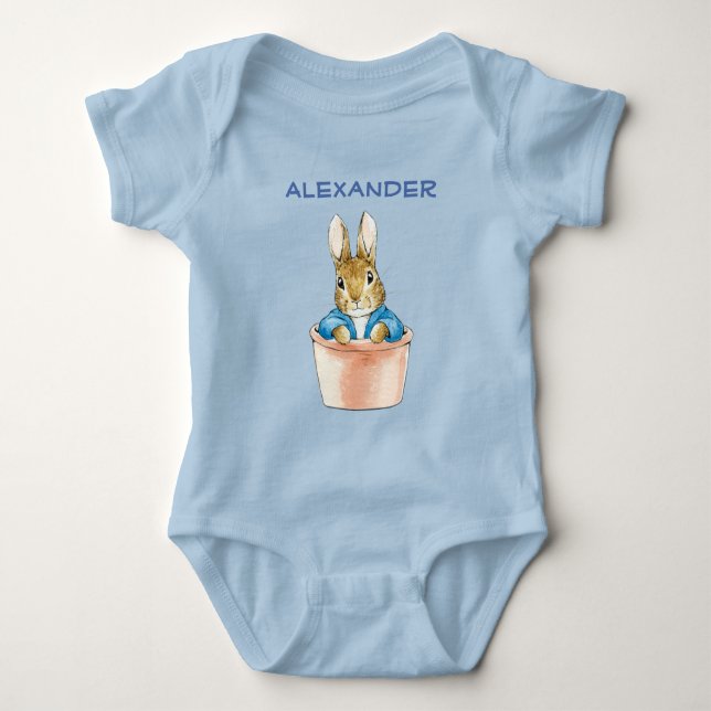 Personalise Peter the rabbit Baby Bodysuit (Front)