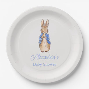 Personalise Peter the rabbit Baby shower Balloon Paper Plate
