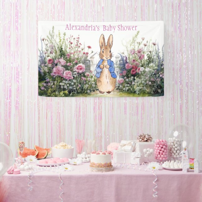Personalise Peter the rabbit Baby Shower Banner (Party)