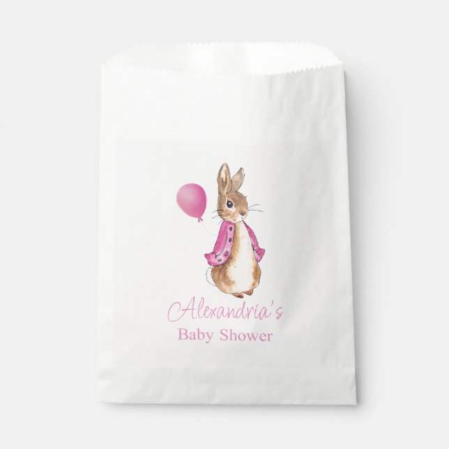 Personalise Peter the Rabbit Baby Shower Favour Bag (Front)