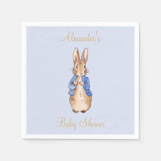 Personalise Peter the Rabbit Baby Shower Napkin (Front)