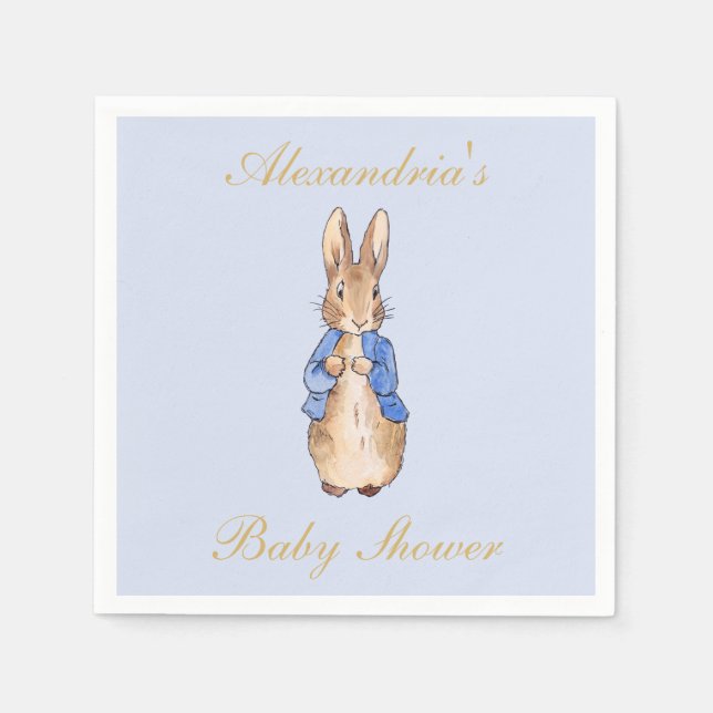 Personalise Peter the Rabbit Baby Shower Napkin (Front)