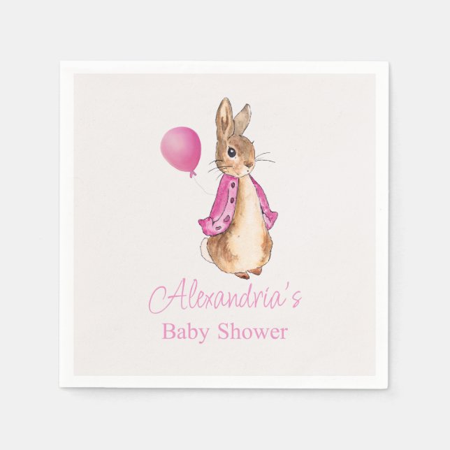 Personalise Peter the Rabbit Baby Shower Napkin (Front)