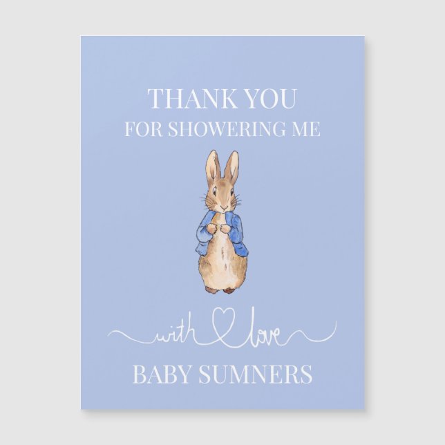 Personalise Peter the rabbit Baby Shower Thank you (Front)