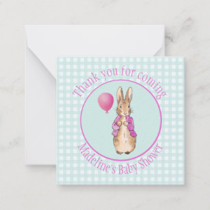 Personalise Peter the rabbit Baby Shower Thank you Card