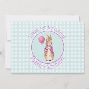Personalise Peter the rabbit Baby Shower Thank You Card