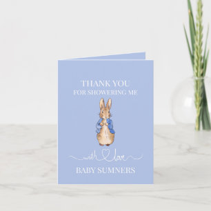 Personalise Peter the rabbit Baby Shower Thank you Note Card