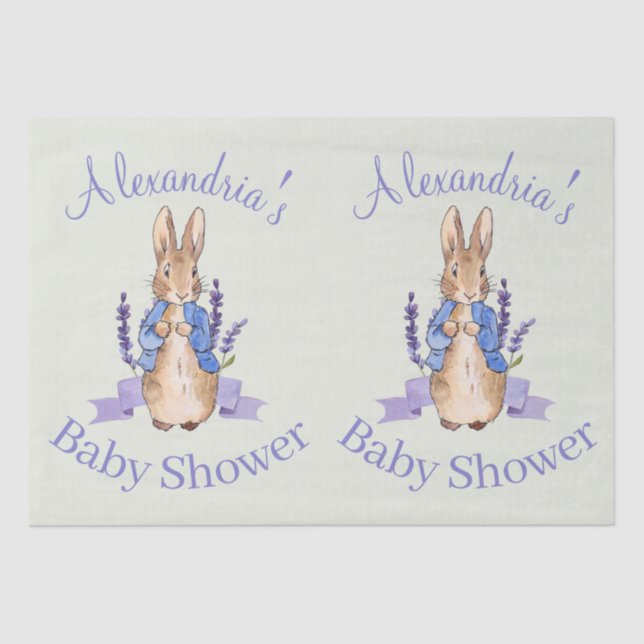 Personalise Peter the Rabbit Baby shower Tissue Paper (Front)