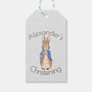 Personalise Peter the rabbit Christening Gift Tags