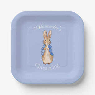 Personalise Peter the rabbit Christening Paper Plate
