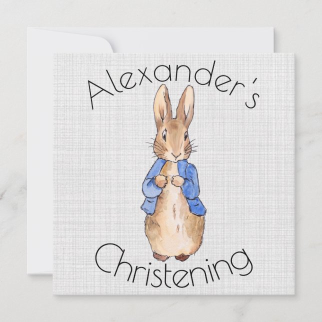Personalise Peter the rabbit Christening Save The Date (Front)