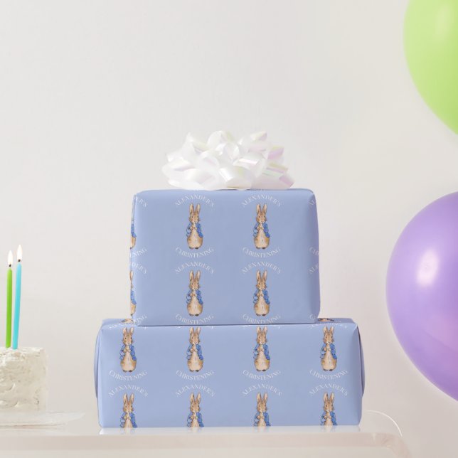 Personalise Peter the rabbit Christening Wrapping Paper (Party Gifts)