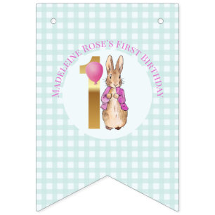 Personalise Peter the rabbit First Birthday Bunting