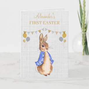 Personalise Peter the rabbit First Easter greeting Card