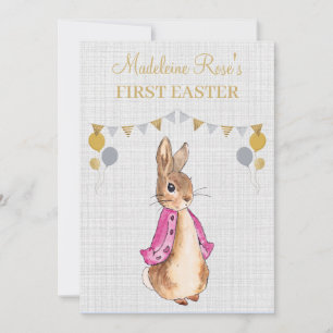 Personalise Peter the rabbit Flopsy First Easter  Invitation