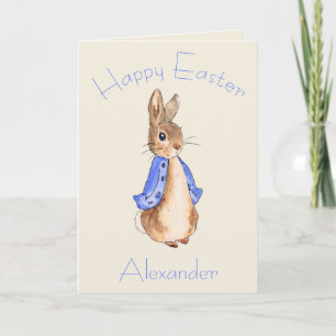 Personalise Peter the rabbit Happy Easter Card