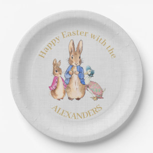 Personalise Peter the rabbit Happy Easter  Paper Plate