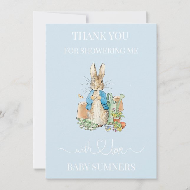 Personalise Peter the rabbit Photo Thank you Card (Front)