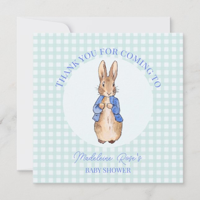Personalise Peter the rabbit Thank you Card (Front)