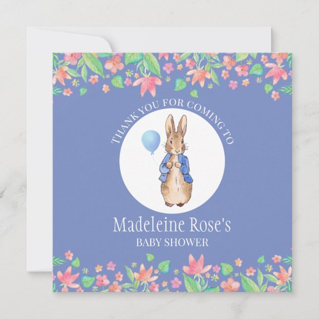 Personalise Peter the rabbit Thank you Card (Front)