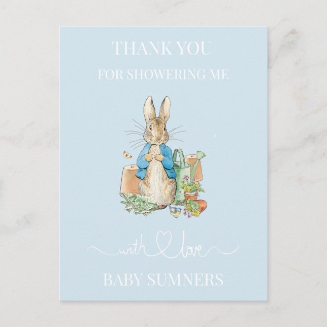 Personalise Peter the rabbit Thank you Postcard (Front)