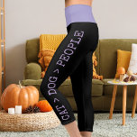 Personalise Pets Purple Black Grunge Edgy Look Fun Capri Leggings<br><div class="desc">Make a bold statement with these Personalised Pale Purple and Black Grunge Capri Leggings! Perfect for streetwear fashion lovers, these edgy, high-waisted leggings combine urban style with ultimate comfort. The striking green and black design adds a rebellious, fun vibe to your casual, festival, or workout look. Made from soft, stretchy...</div>